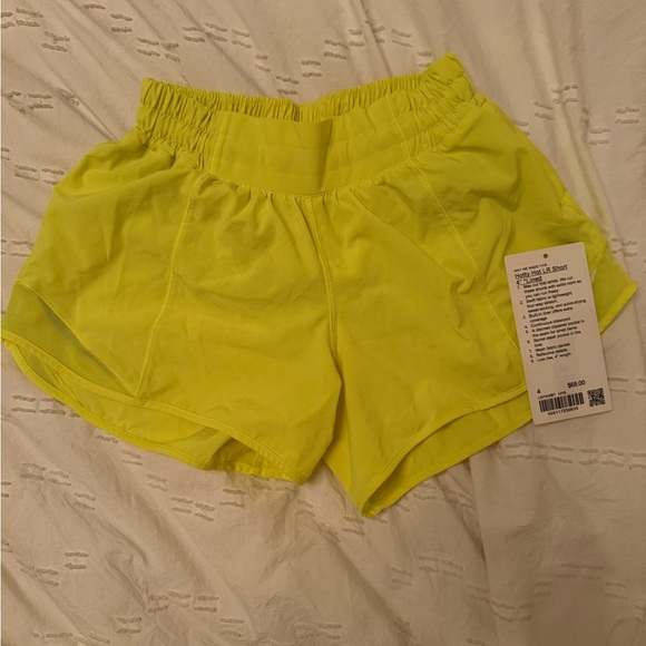 HOTTY HOT Lululemon Athletica Neon Yellow Athletic Shorts - Picture 1 of 3
